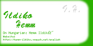 ildiko hemm business card